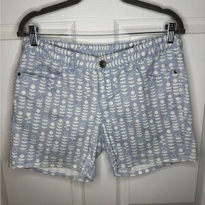 Anthropologie Idra Blue and White Nature Patterned Women Shorts Size 8 GUC